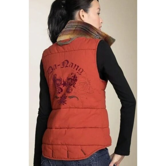 Da-Nang Womens Toggle Wool Removable Fur Hood Vest Jacket Size Small Gray FA EXC - Picture 2 of 12